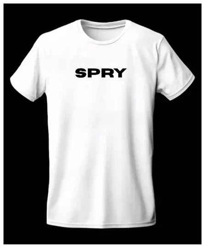 Lucky Riders - SPRY by Poshak Men’s White Oversize T-Shirt – 240 GSM DTF, Front Logo & Biker Back Print