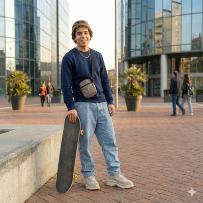 Plains - SPRY by Poshak Men’s Navy Blue Heavyweight Sweatshirt – 450 GSM DTF-Ready Minimal Streetwear