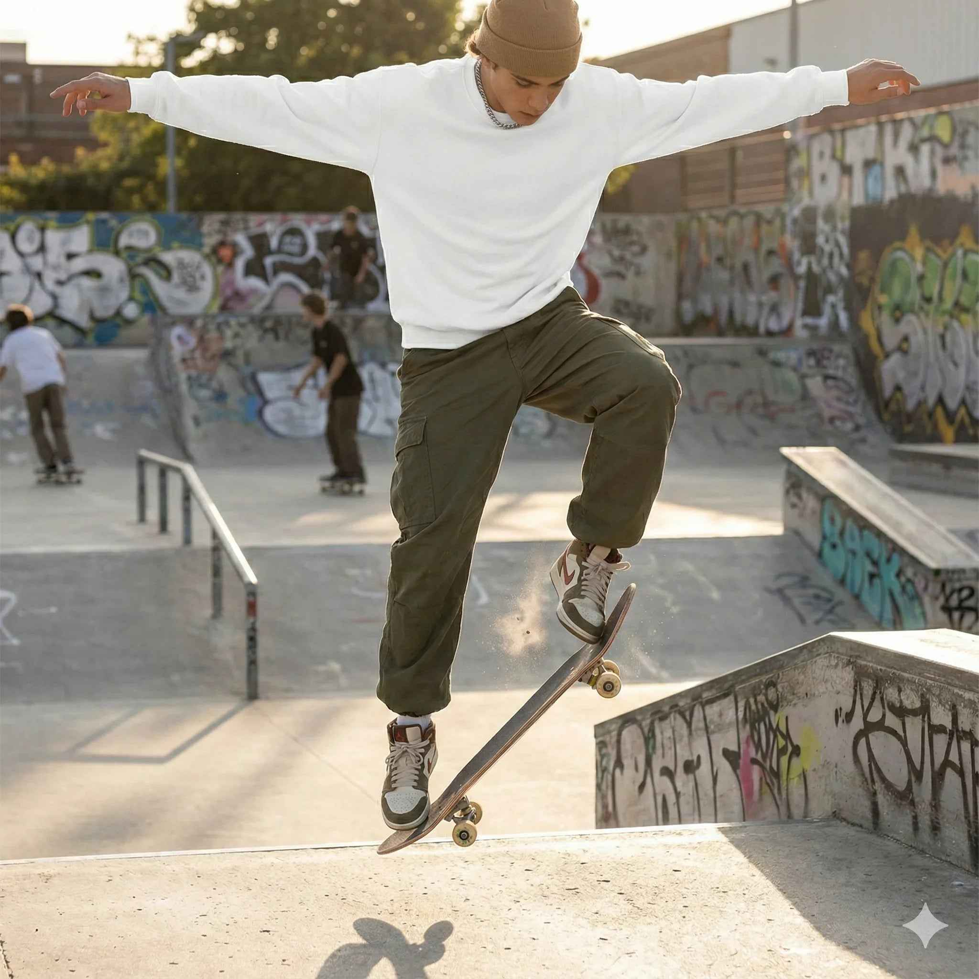 Plains - SPRY by Poshak Men’s White Heavyweight Sweatshirt – 450 GSM DTF-Ready Minimal Essential