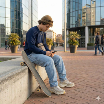 Plains - SPRY by Poshak Men’s Navy Blue Heavyweight Sweatshirt – 450 GSM DTF-Ready Minimal Streetwear