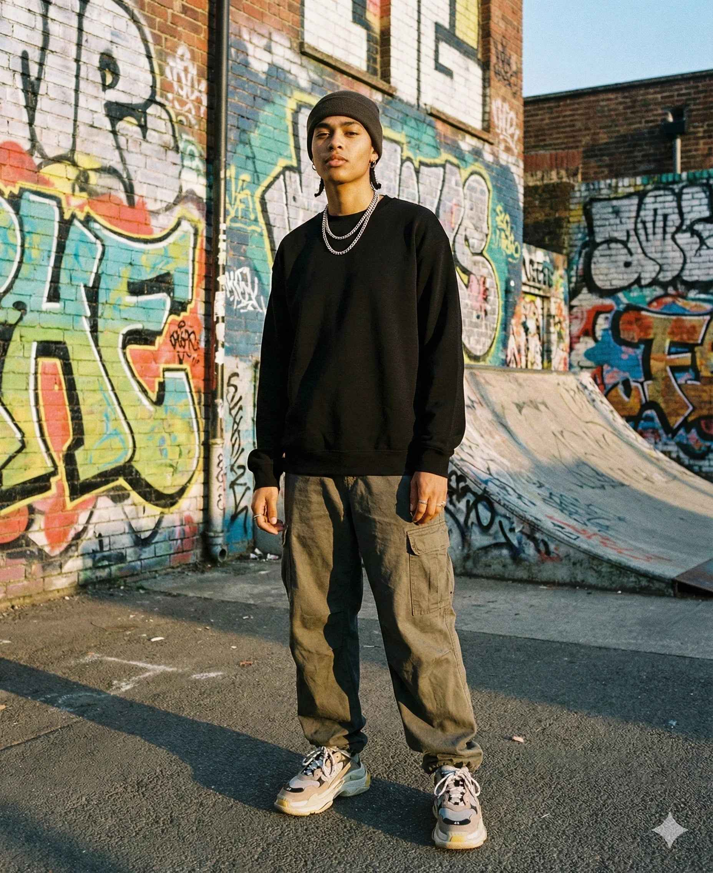 Plains - SPRY by Poshak Men’s Black Heavyweight Sweatshirt – 450 GSM DTF, Minimal Street Essential