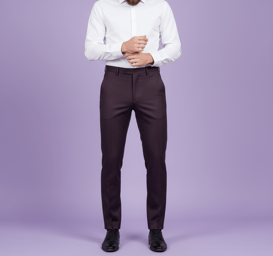 Madonna Wine Light Textured Suiting Fabric (58” Wide) – Soft, Breathable, Semi - Thin – Premium Office & Partywear Material - Poshak Fabrics