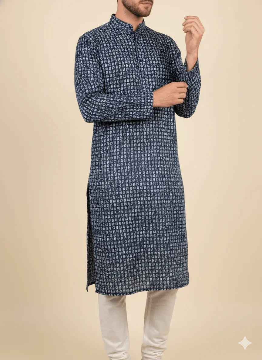 Mohan Premium Lusture Venture Cotton Mix Printed Shirting Fabric – Navy Patterns Collection (36" Width)