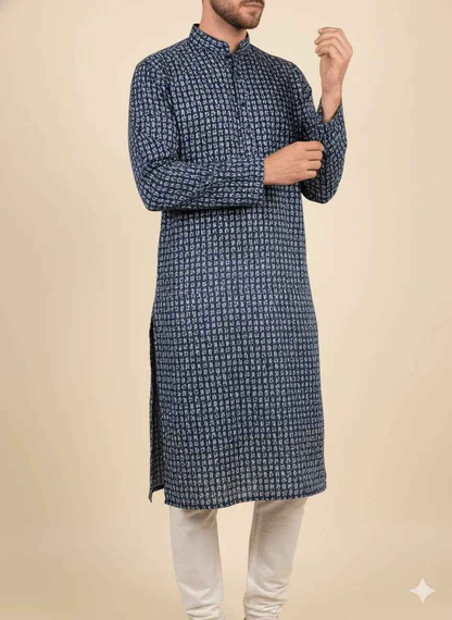 Mohan Premium Lusture Venture Cotton Mix Printed Shirting Fabric – Navy Patterns Collection (36" Width)