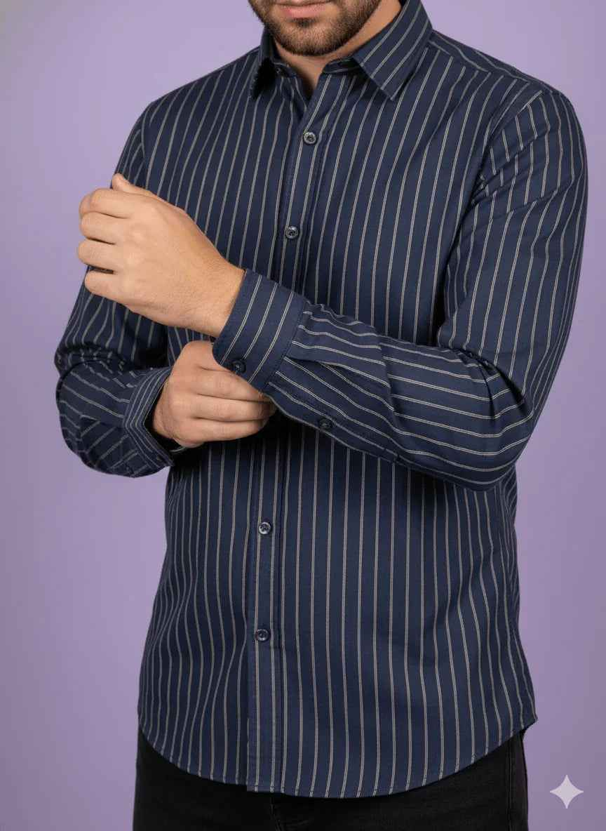 Mohan Premium Lusture Venture Cotton Mix Printed Shirting Fabric – Navy Patterns Collection (36" Width)