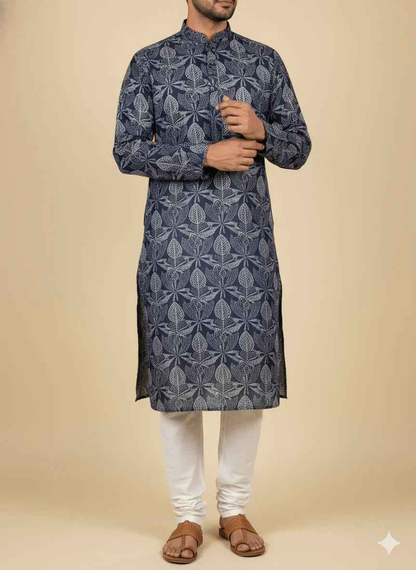 Mohan Premium Lusture Venture Cotton Mix Printed Shirting Fabric – Navy Patterns Collection (36" Width)