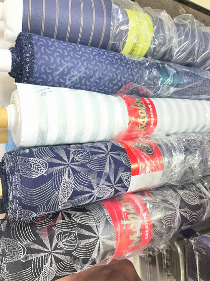 Mohan Premium Lusture Venture Cotton Mix Printed Shirting Fabric – Navy Patterns Collection (36" Width)