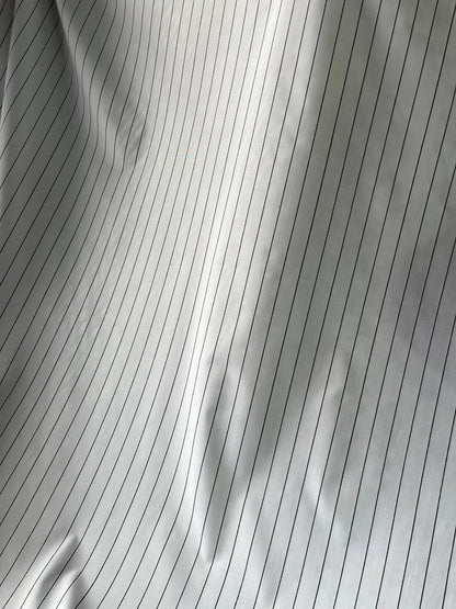 Mohan’s White Strap Texture Suiting Fabric – 36" Soft, Thin & Breathable, Premium Choice for Kurta - Poshak Fabrics