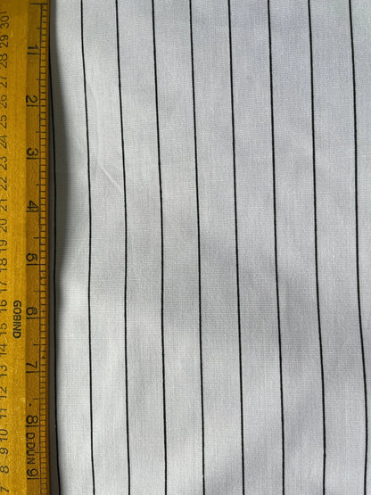 Mohan’s White Strap Texture Suiting Fabric – 36" Soft, Thin & Breathable, Premium Choice for Kurta - Poshak Fabrics