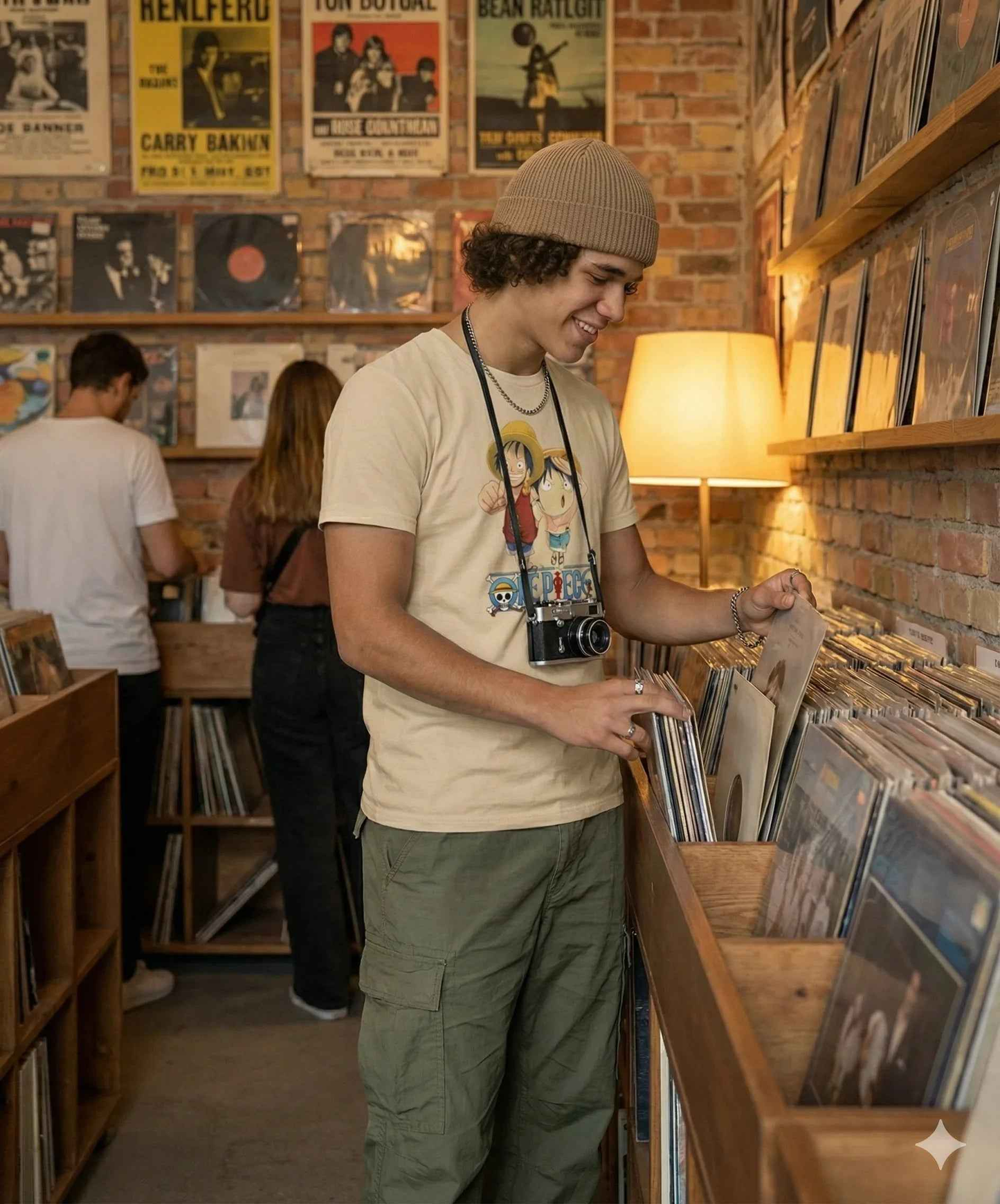 Anime Vibe Beige Graphic Tee – SPRY by Poshak Men’s 180 GSM DTF Printed T-Shirt