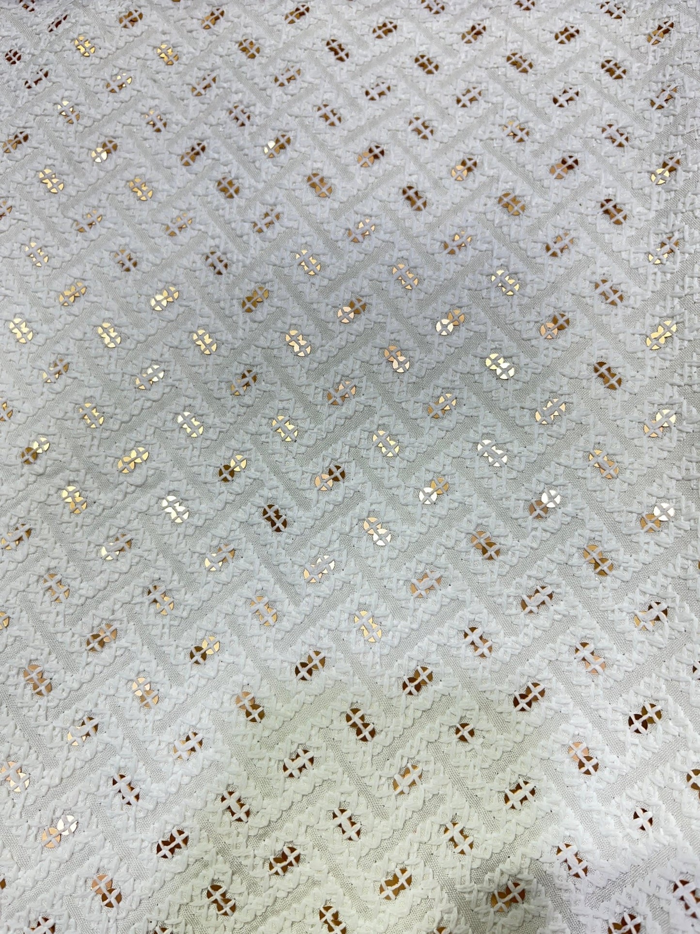 Pastel Sequins Cotton Chikan Fabrics – “Dusky Amethyst”, “Champagne Lace”, “Verdant Whisper”, “Eclipse Silver”, “Blushed Petal” | 58” Wide | Soft & Breathable | Kurta Perfection - Poshak Fabrics