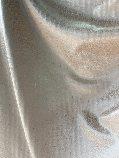 Peach Diamond Shimmer Synthetic - Mix Partywear Fabric – 36" Width – Glamorous Finish - Poshak Fabrics