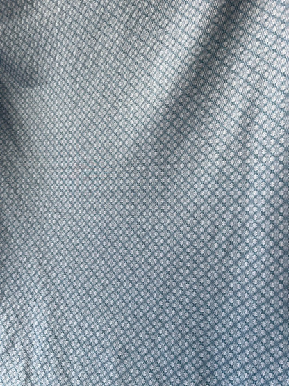 Premium 36" Sky Blue Cotton Mix Geometric Dobby Print Fabric – Perfect for Custom Shirts & Kurtas - Poshak Fabrics