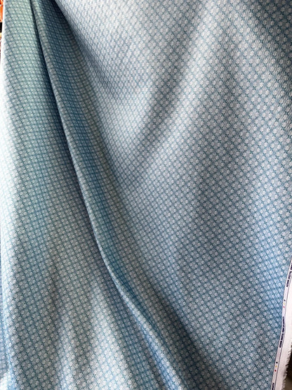 Premium 36" Sky Blue Cotton Mix Geometric Dobby Print Fabric – Perfect for Custom Shirts & Kurtas - Poshak Fabrics