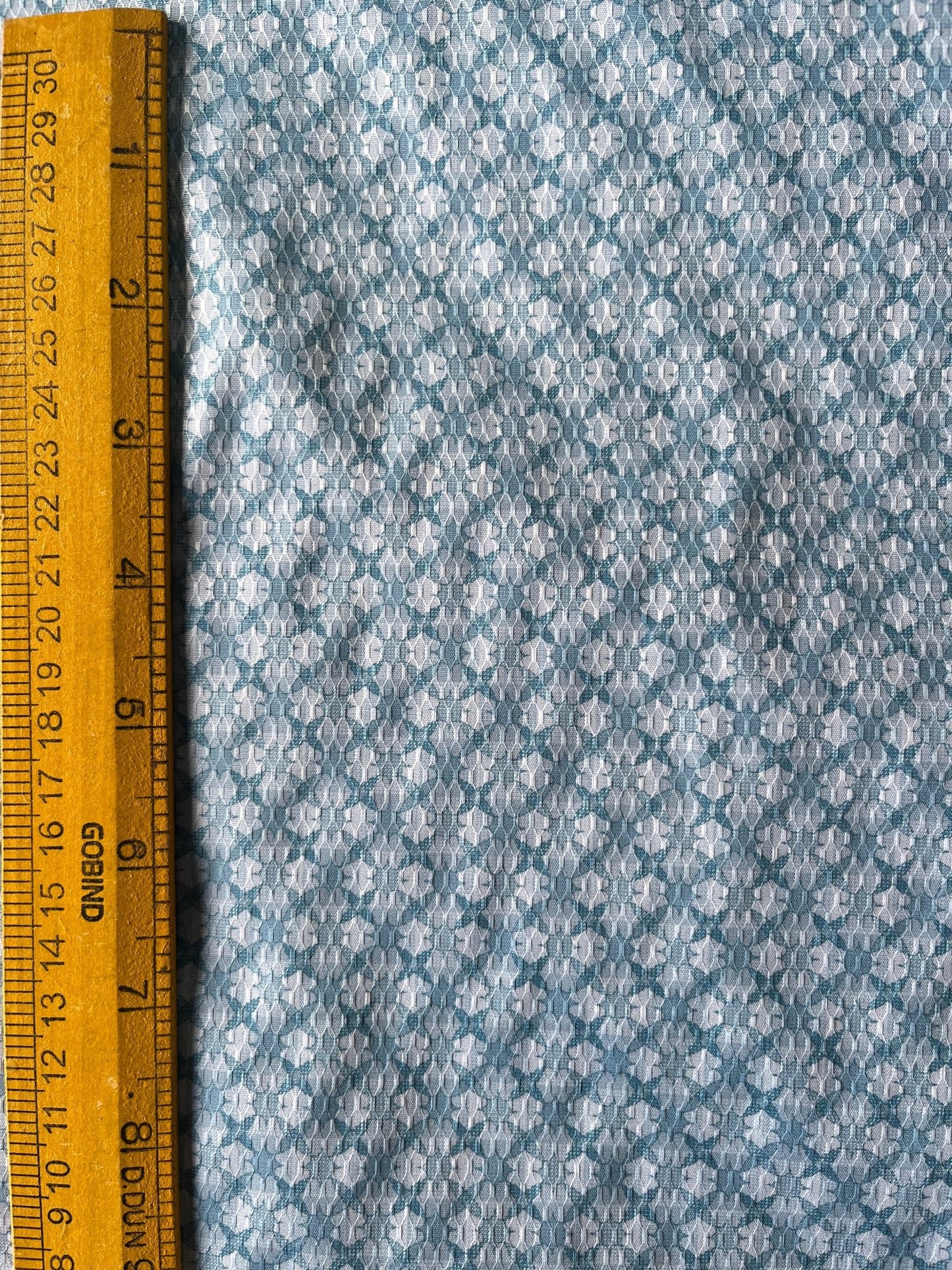 Premium 36" Sky Blue Cotton Mix Geometric Dobby Print Fabric – Perfect for Custom Shirts & Kurtas - Poshak Fabrics
