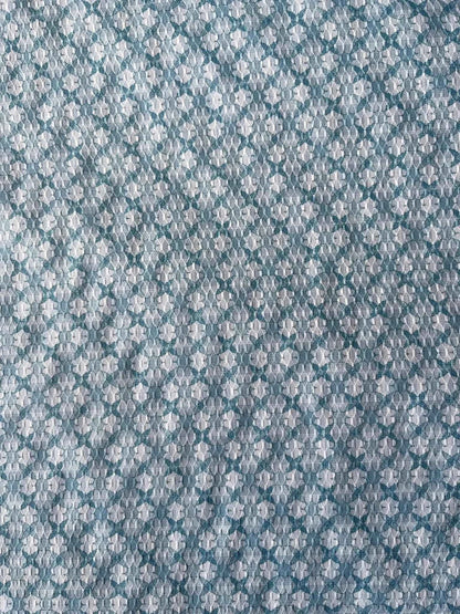 Premium 36" Sky Blue Cotton Mix Geometric Dobby Print Fabric – Perfect for Custom Shirts