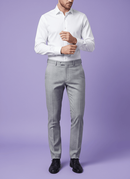 Premium 58" Sambodhi Dinar Linen Feel Checkered Suiting Fabric – Ideal for Well - Structured Trousers - Poshak Fabrics