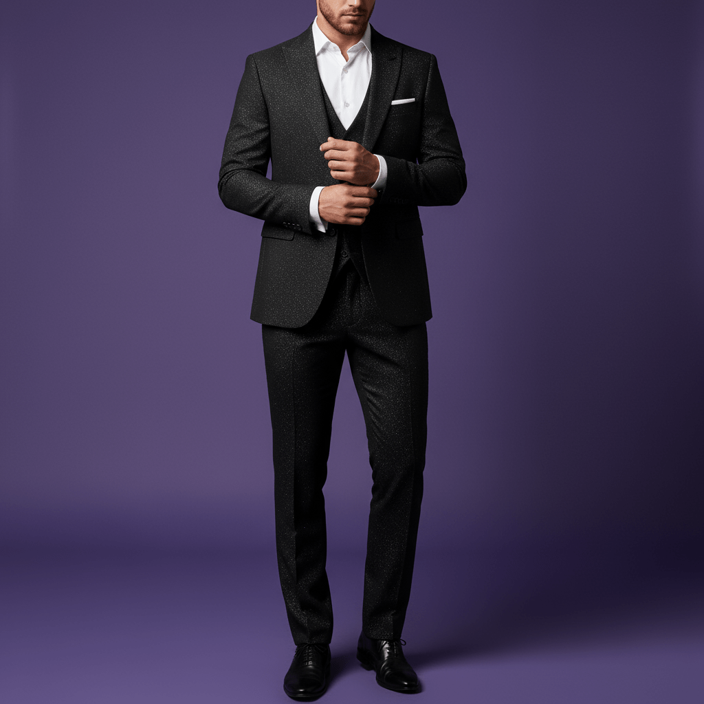 Premium 58" Simona's Standard Black Suitings Fabric – For Meticulously Tailored Formal Trousers, Blazers & Suits - Poshak Fabrics