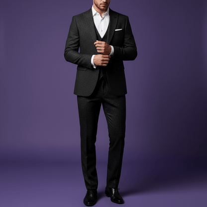 Premium 58" Simona's Standard Black Suitings Fabric – For Meticulously Tailored Formal Trousers, Blazers & Suits - Poshak Fabrics