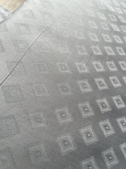 Premium Grey Cotton Jacquard Print Fabric – 58" Wide | Ideal for Well - Stitched Shirts & Kurtas - Poshak Fabrics