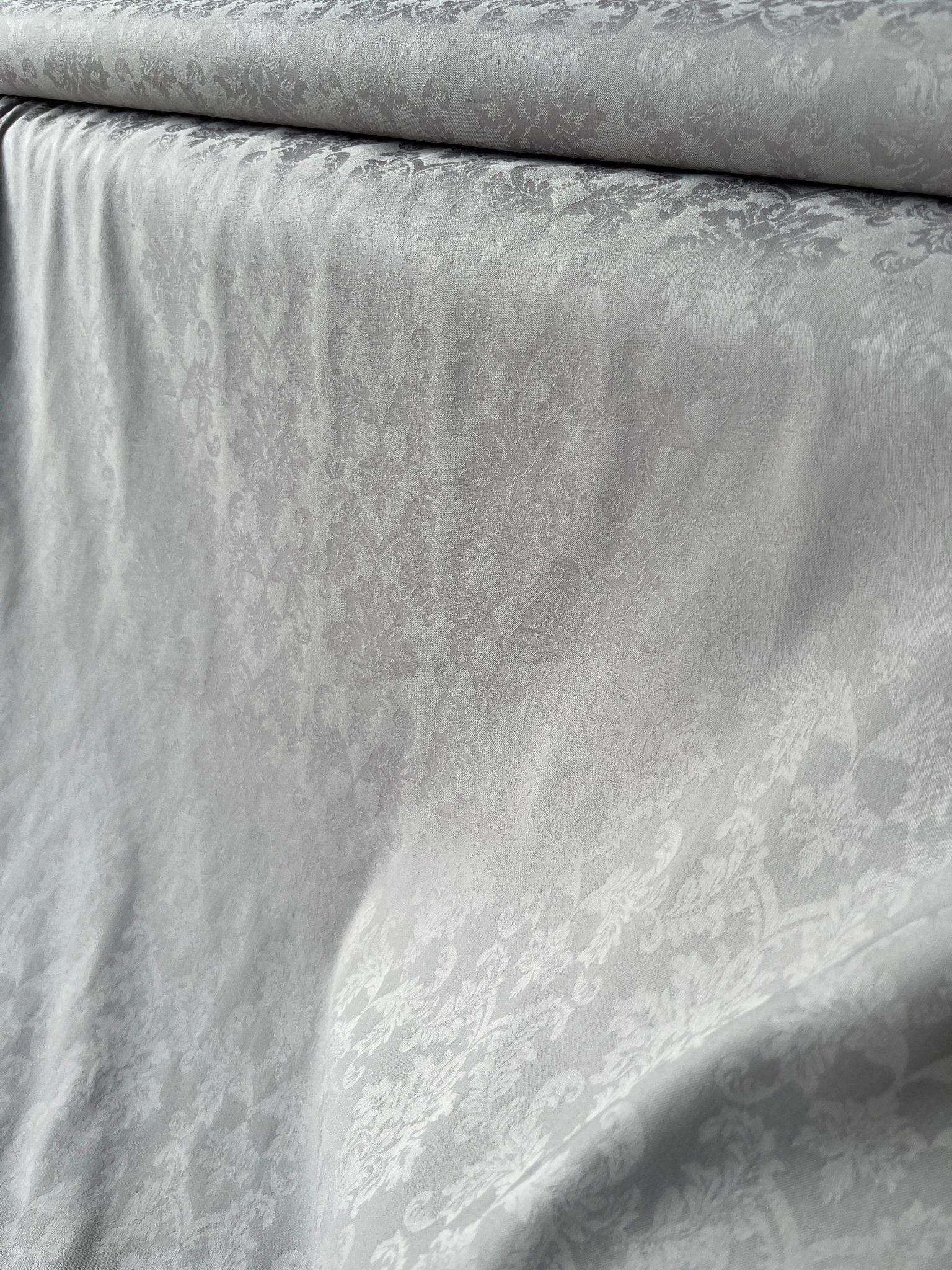 Premium Light Grey Stretchable Lycra Print Fabric – 58" Wide | Perfect for Well - Stitched Shirts & Kurtas - Poshak Fabrics