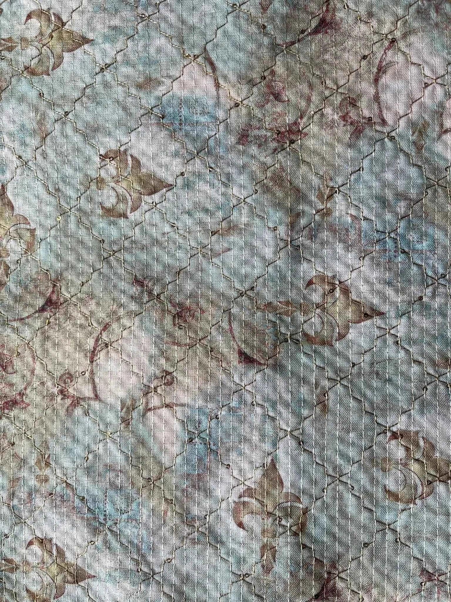men's fabrics premium-light-olive-green-cream-mix-cotton-sequin-print-kurta-fabric-36-width-for-impeccable-tailoringcotton-mix-sequence-shirting-1199470 - Poshak Fabrics