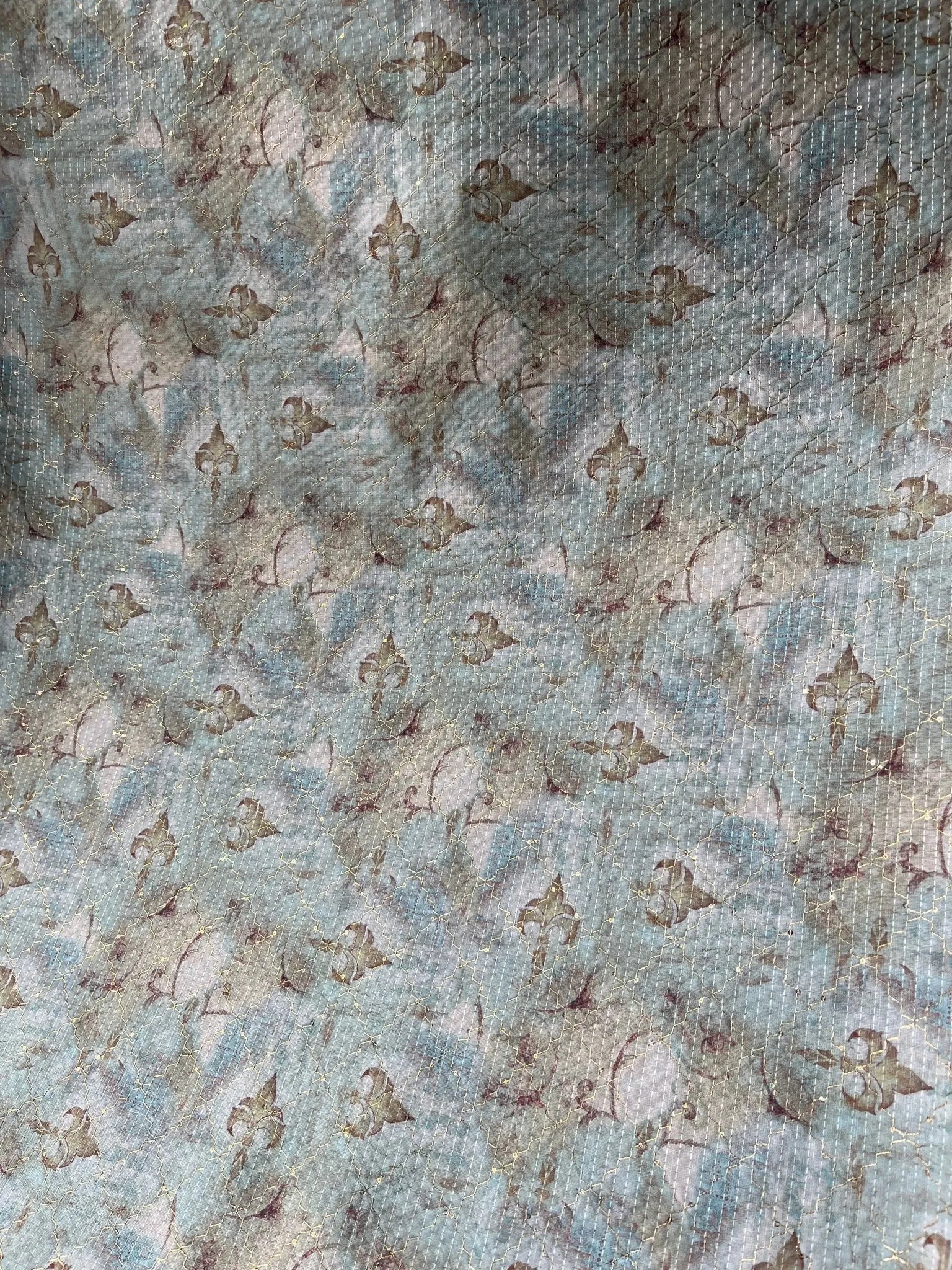 Premium Light Olive Green & Cream Mix - Cotton Sequin Print Kurta Fabric – 36” Width for Impeccable Tailoring - Poshak Fabrics