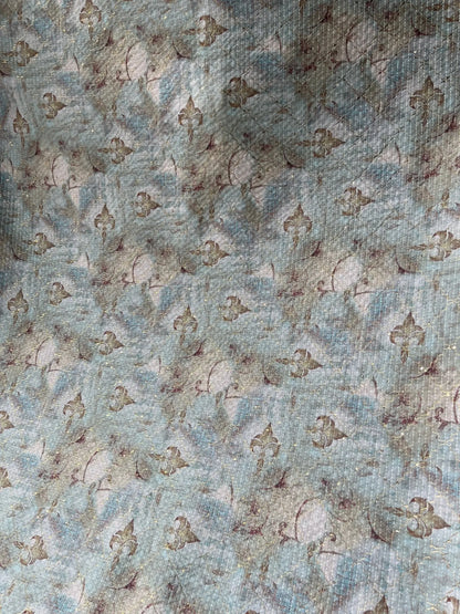 Premium Light Olive Green & Cream Mix - Cotton Sequin Print Kurta Fabric – 36” Width for Impeccable Tailoring - Poshak Fabrics