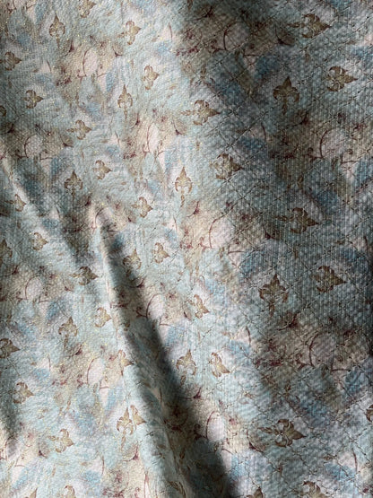 Premium Light Olive Green & Cream Mix - Cotton Sequin Print Kurta Fabric – 36” Width for Impeccable Tailoring - Poshak Fabrics