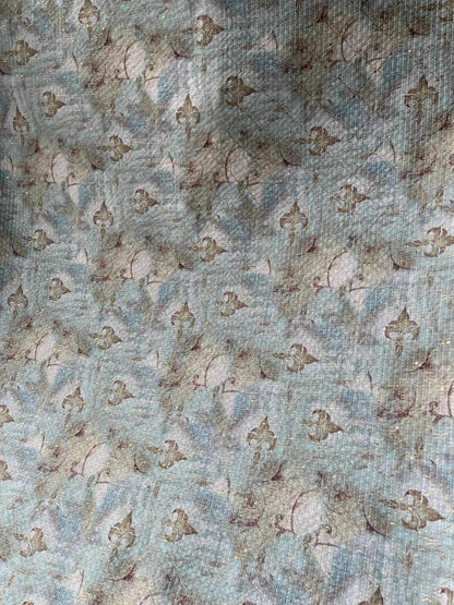 men's fabrics premium-light-olive-green-cream-mix-cotton-sequin-print-kurta-fabric-36-width-for-impeccable-tailoringcotton-mix-sequence-shirting-4505133 - Poshak Fabrics