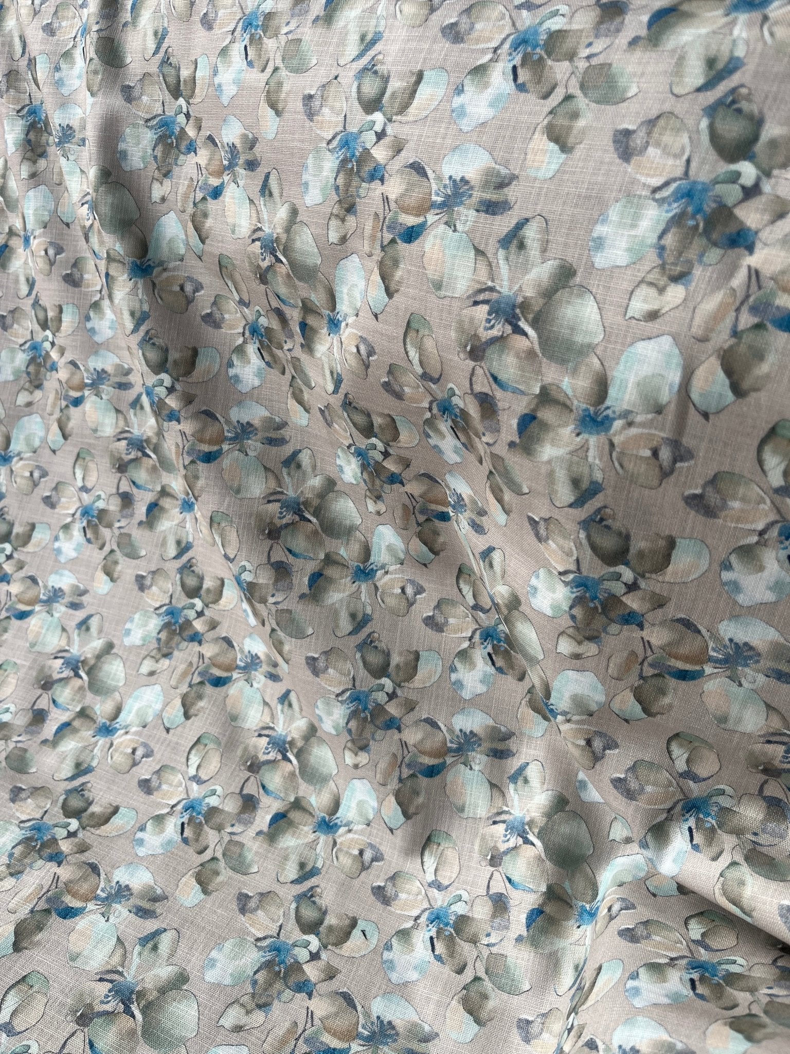 Premium Linen Cotton Floral Print Fabric in Skin Colour – 58" Wide | Perfect for Well - Stitched Shirts & Kurtas - Poshak Fabrics