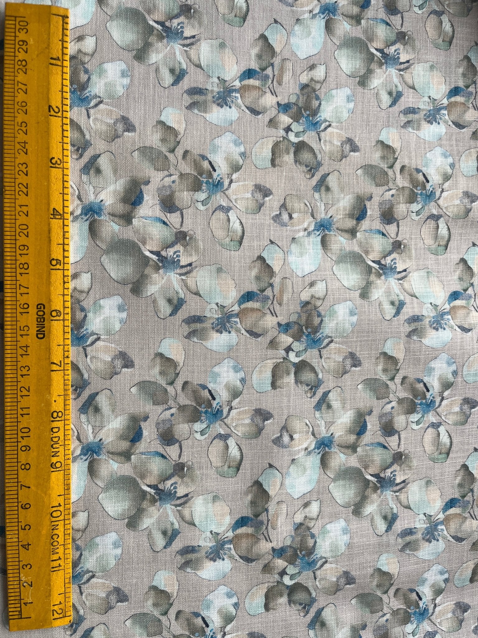 Premium Linen Cotton Floral Print Fabric in Skin Colour – 58" Wide | Perfect for Well - Stitched Shirts & Kurtas - Poshak Fabrics