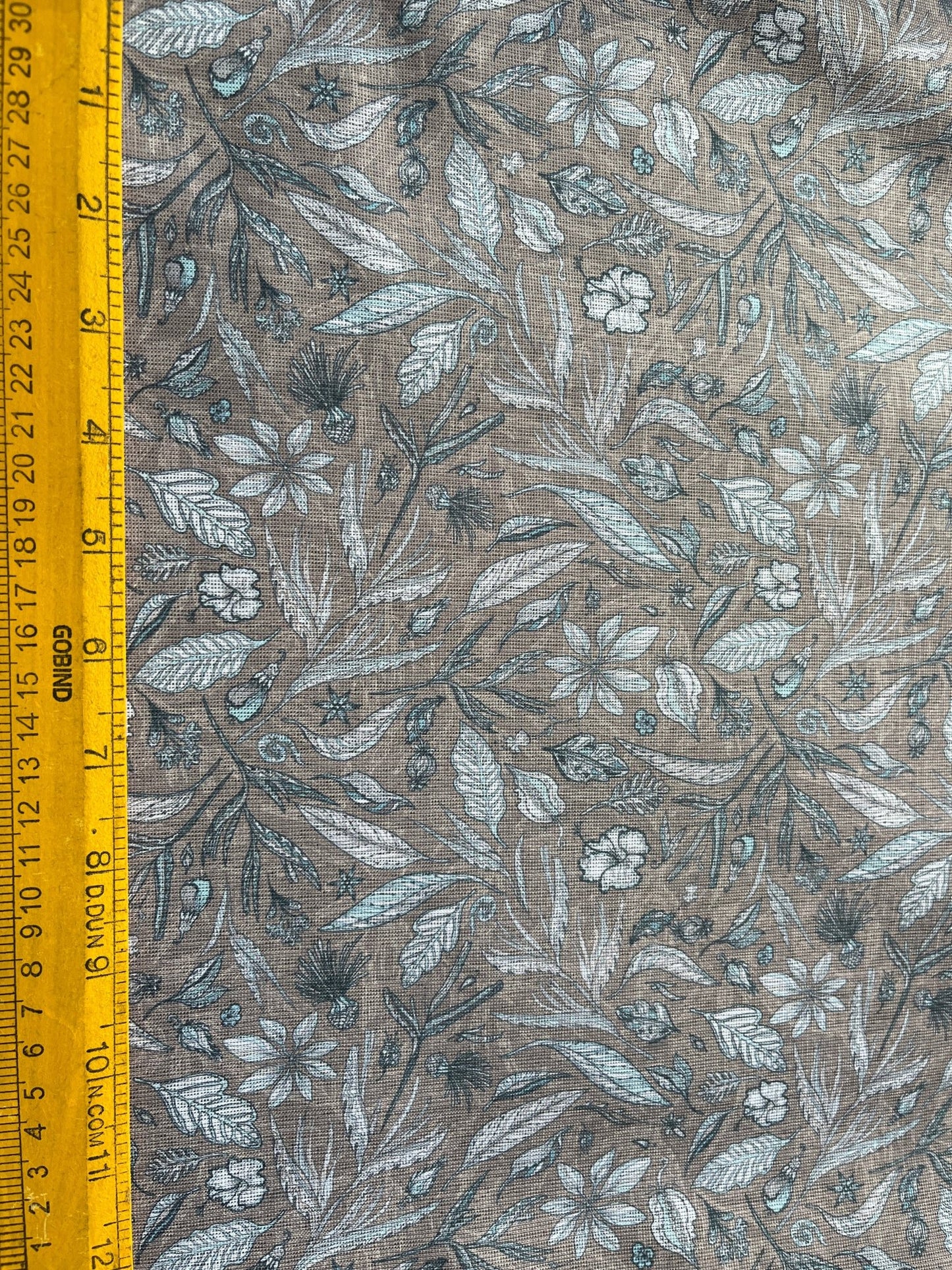 Premium Linen Cotton Printed Fabric for Shirts & Kurtas – 58" Wide | Modern Botanical Motif - Poshak Fabrics