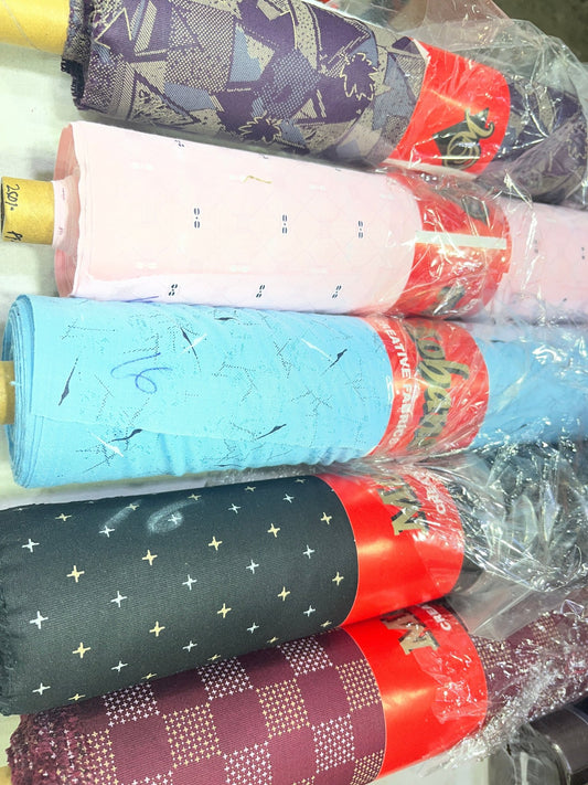 Premium Mohan Lusture Venture Printed Shirting Fabric – 36” (Purple, Pink, Sky Blue, Black, Maroon) - Poshak Fabrics