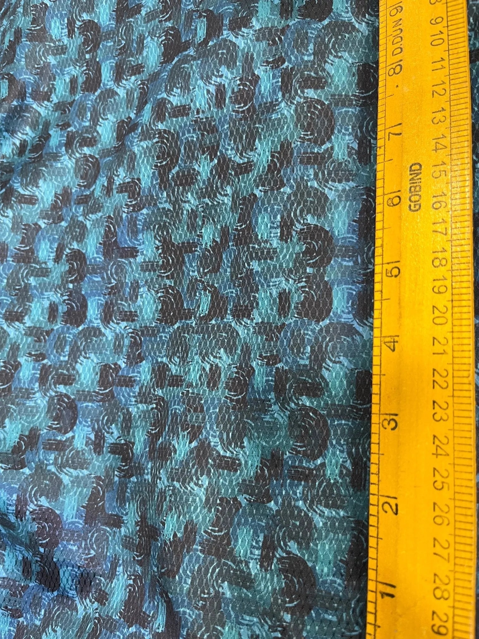 Premium Sea Green Abstract Mix - Cotton Dobby Print Shirt Fabric – 36” Width for Fine Stitching - Poshak Fabrics