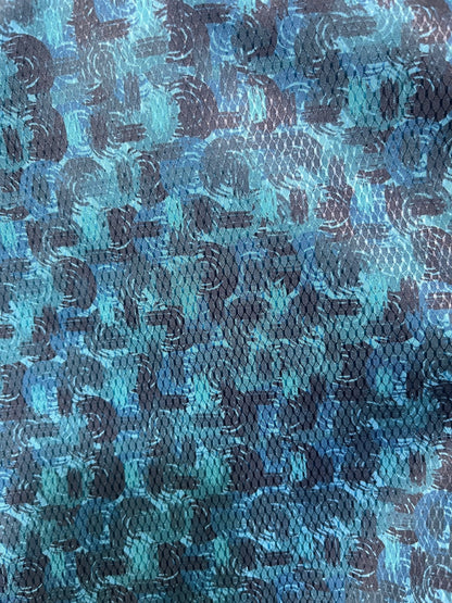 Premium Sea Green Abstract Mix - Cotton Dobby Print Shirt Fabric – 36” Width for Fine Stitching - Poshak Fabrics