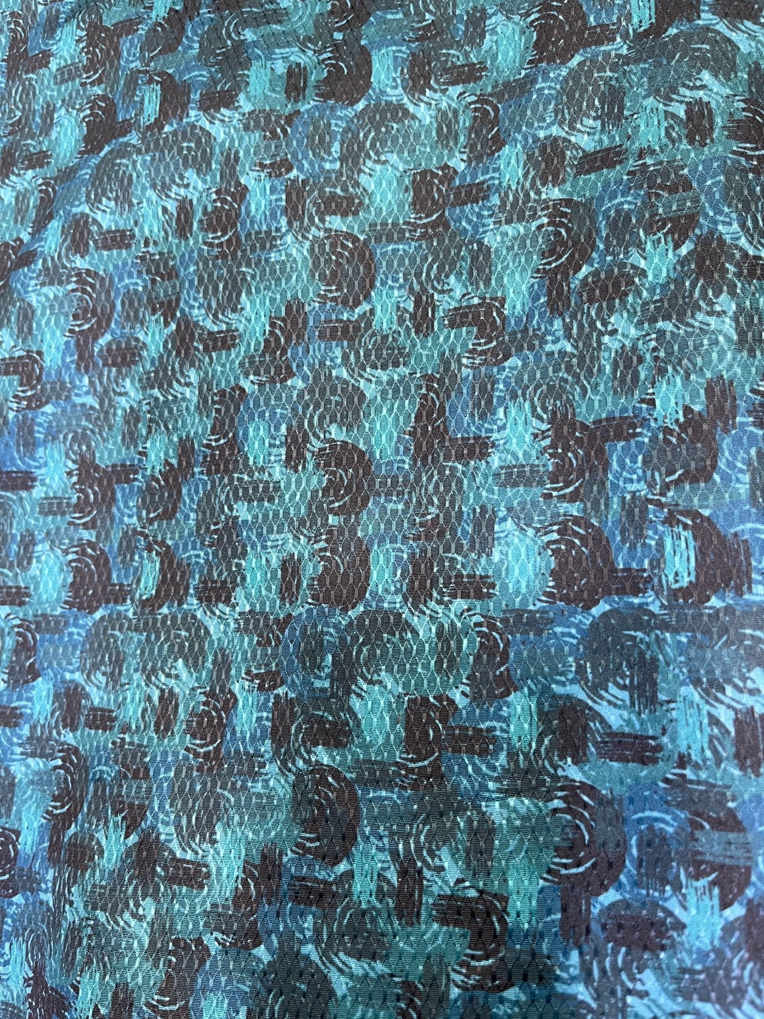 Premium Sea Green Abstract Mix - Cotton Dobby Print Shirt Fabric – 36” Width for Fine Stitching - Poshak Fabrics