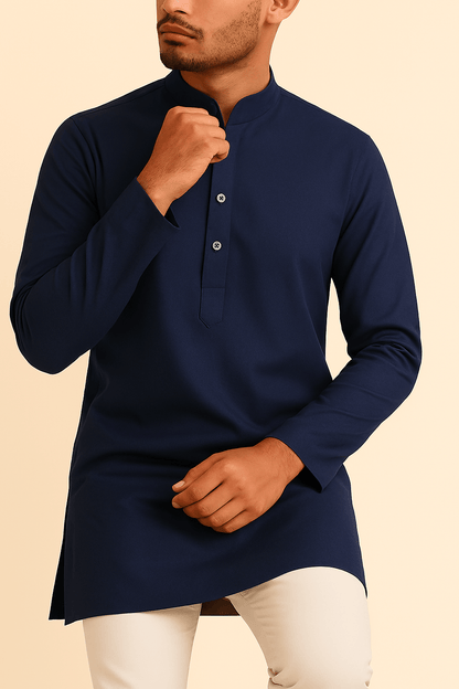 Premium Violet Blue Addi/Paper Cotton Kurta Fabric – Ultra - Thin & Breathable, 58" Wide - Poshak Fabrics