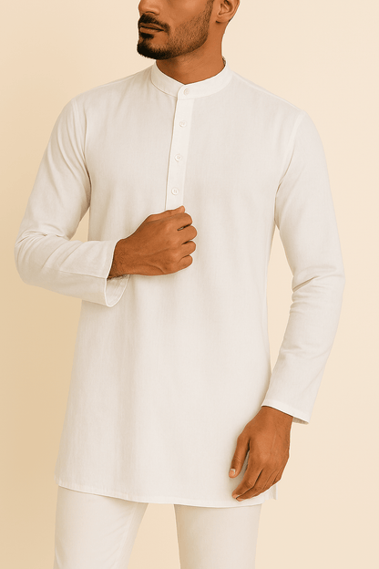 Premium White Addi/Paper Cotton Kurta Fabric – Ultra - Thin & Breathable, 58" Wide - Poshak Fabrics
