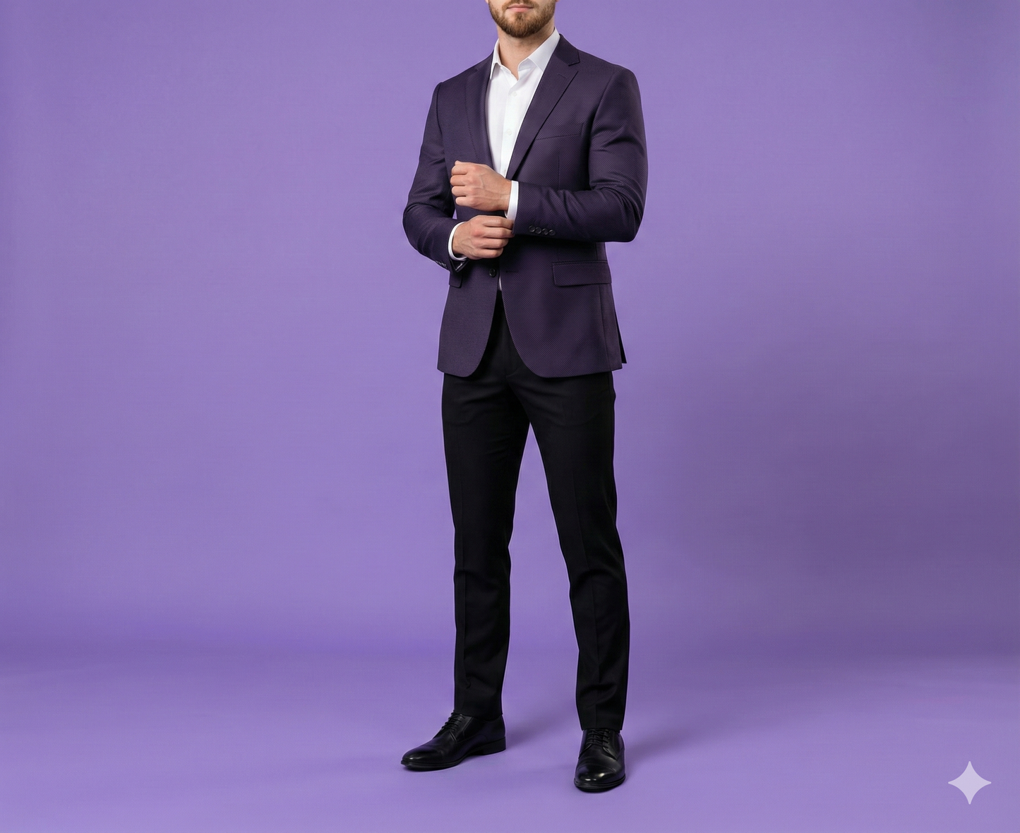 Carnival 58" Purple Dotted TR Premium Suiting Fabric – Lustrous Tailoring Fabric for Suits, Blazers & Trousers - Poshak Fabrics