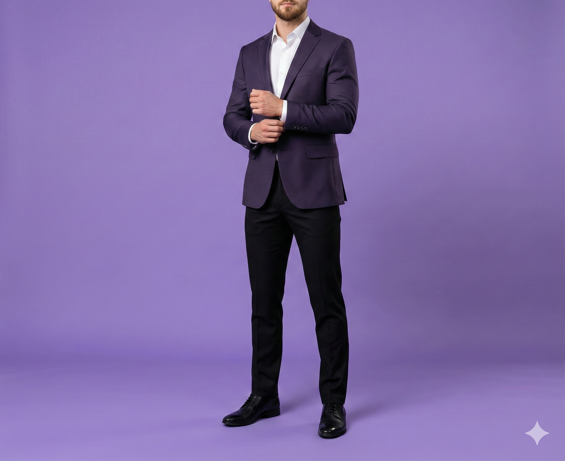 Carnival 58" Purple Dotted TR Premium Suiting Fabric – Lustrous Tailoring Fabric for Suits, Blazers & Trousers - Poshak Fabrics