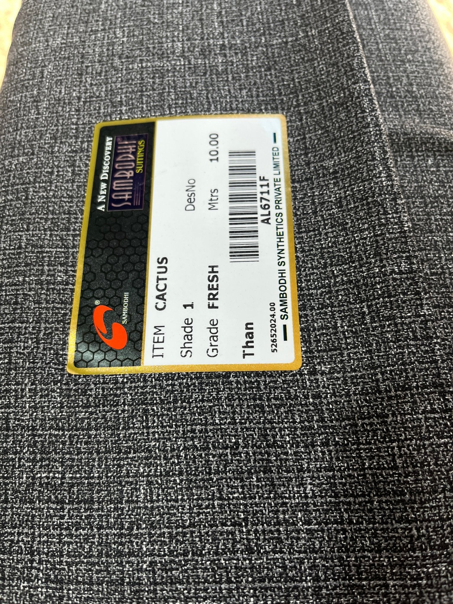 Sambodhi Cactus Dark Grey Linen Feel Checkered Suiting Fabric (58” Wide) – Premium Comfort for Trousers & Suits - Poshak Fabrics