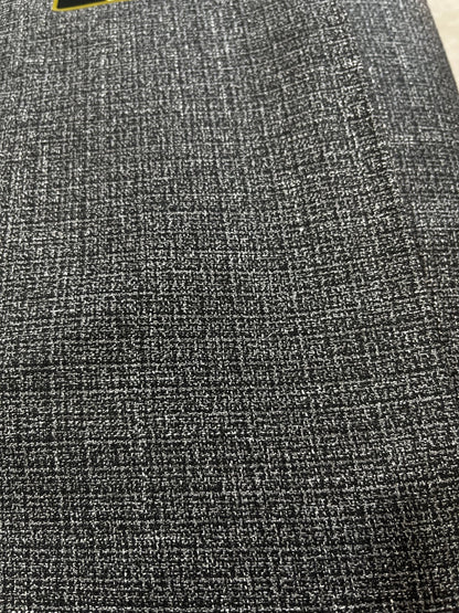 Sambodhi Cactus Dark Grey Linen Feel Checkered Suiting Fabric (58” Wide) – Premium Comfort for Trousers & Suits - Poshak Fabrics