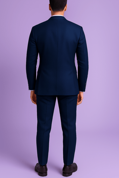 Sambodhi Orion TR Navy Blue Stretchable Suiting Fabric – 58" Soft, Semi Thick & Breathable for 2 - Piece & 3 - Piece Suits (Copy) - Poshak Fabrics