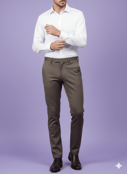 Sambodhi Orion TR Stretchable Premium Medium Brown Trouser Fabric – 58" Soft, Breathable & Durable for Perfectly Tailored Trousers - Poshak Fabrics