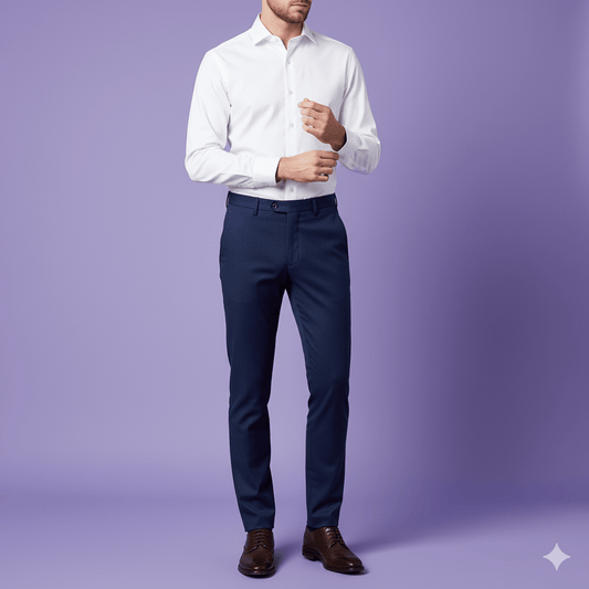 Sambodhi Orion TR Stretchable Premium Midnight Blue Trouser Fabric – 58" Soft, Breathable & Durable for Perfectly Tailored Trousers - Poshak Fabrics