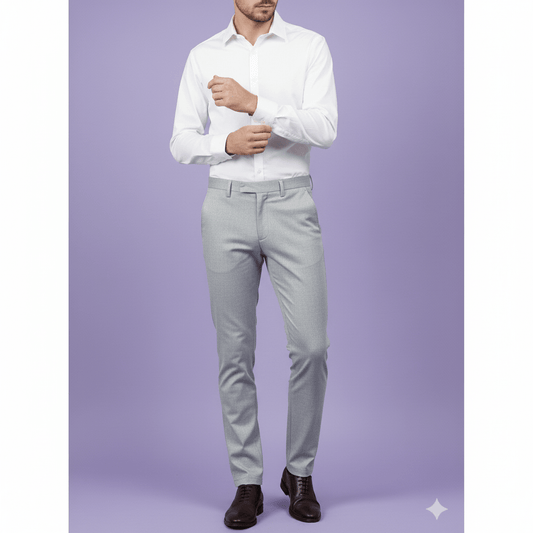 Sambodhi Orion TR Stretchable Premium Pale Blue - Grey Trouser Fabric – 58" Soft, Breathable & Durable for Perfectly Tailored Trousers (Copy) - Poshak Fabrics