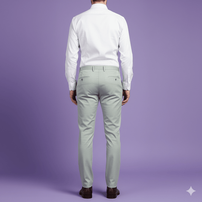 Sambodhi Orion TR Stretchable Premium Pale Sage - Grey Trouser Fabric – 58" Soft, Breathable & Durable for Perfectly Tailored Trousers - Poshak Fabrics
