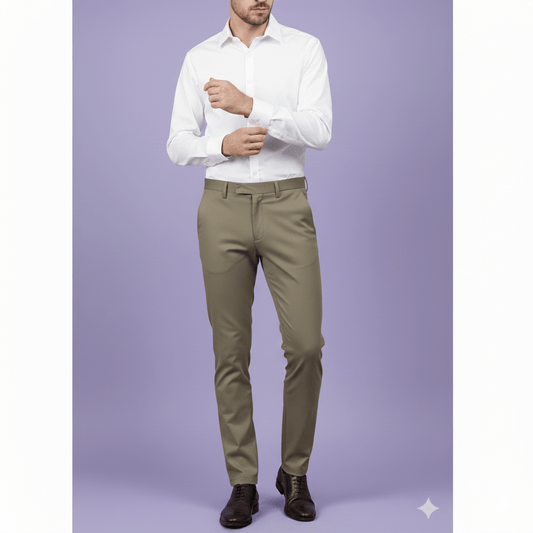Sambodhi Orion TR Stretchable Premium Taupe Grey Trouser Fabric – 58" Soft, Breathable & Durable for Perfectly Tailored Trousers - Poshak Fabrics