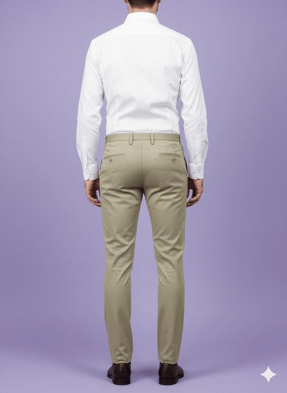 Sambodhi Orion TR Stretchable Premium Warm Beige Trouser Fabric – 58" Soft, Breathable & Durable for Perfectly Tailored Trousers - Poshak Fabrics